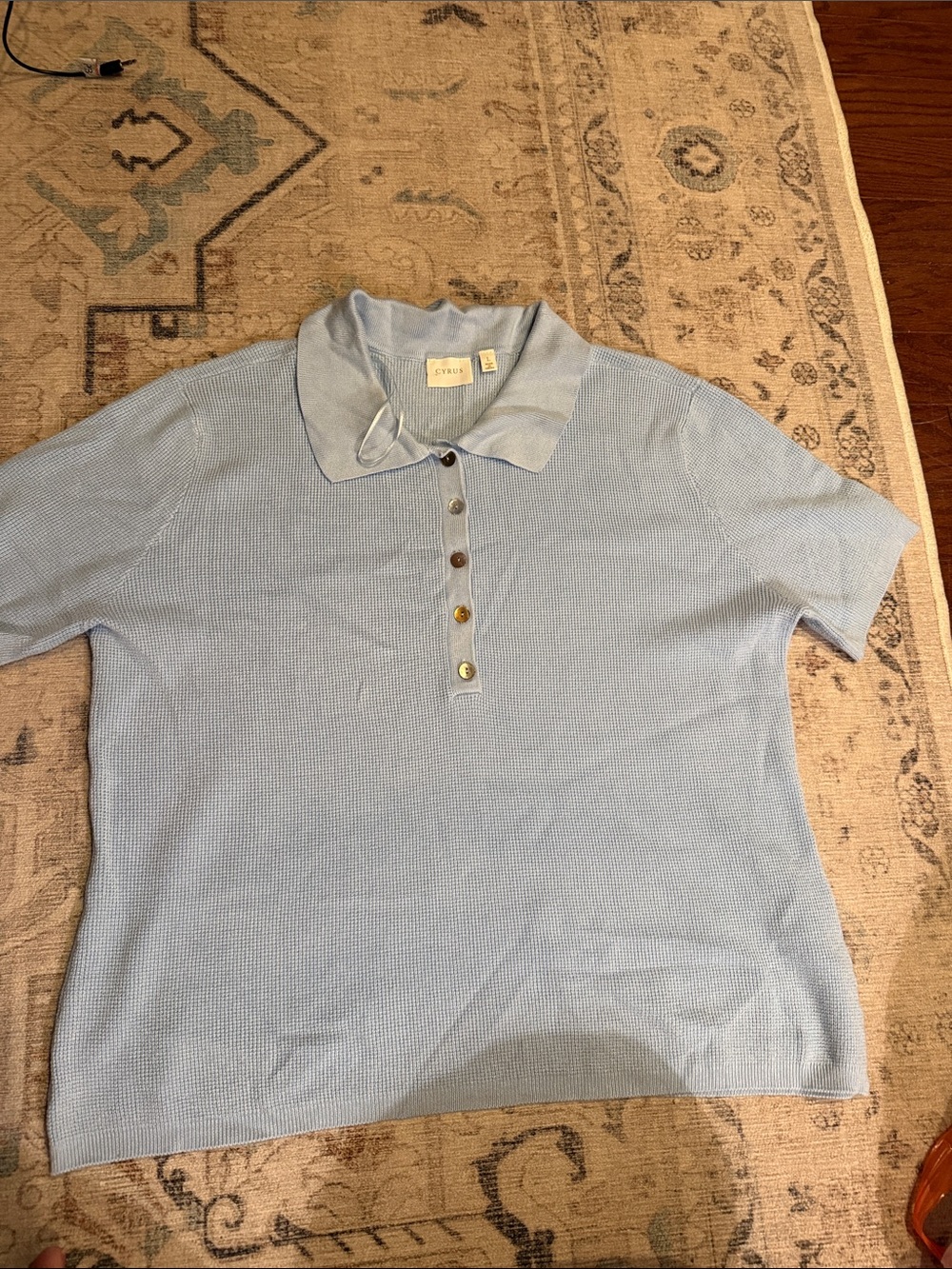 Cyrus Pale Blue Short Sleeve Knit Polo